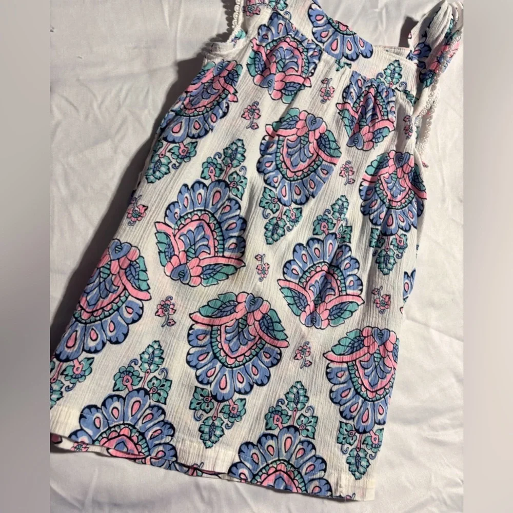 Carters Kids Girls Size 6 Paisley Tunic Tie Waist Tee Short Sleeve Shirt Top